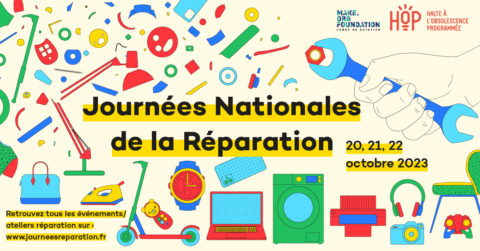 La première édition des Journées Nationales de la Réparation aura lieu les vendredi 20, samedi 21 et dimanche 22 octobre 2023.